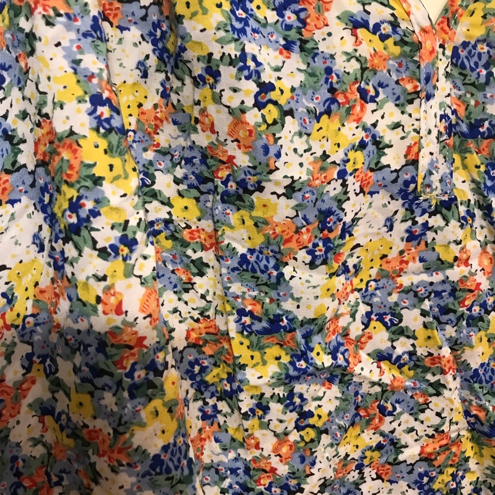 Cynthia Rowley Floral V-Neck Long Sleeve Blouse Size 1X - Picture 2 of 4